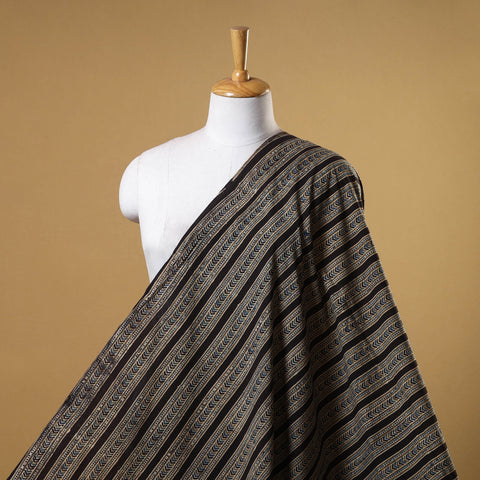 Black - natural dyed cotton fabric 35 - handcrafted