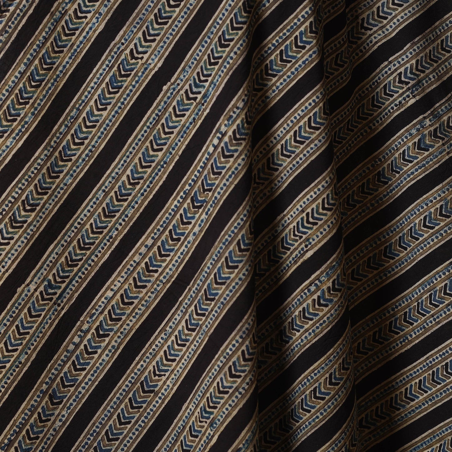 Black - natural dyed cotton fabric 35 - handcrafted