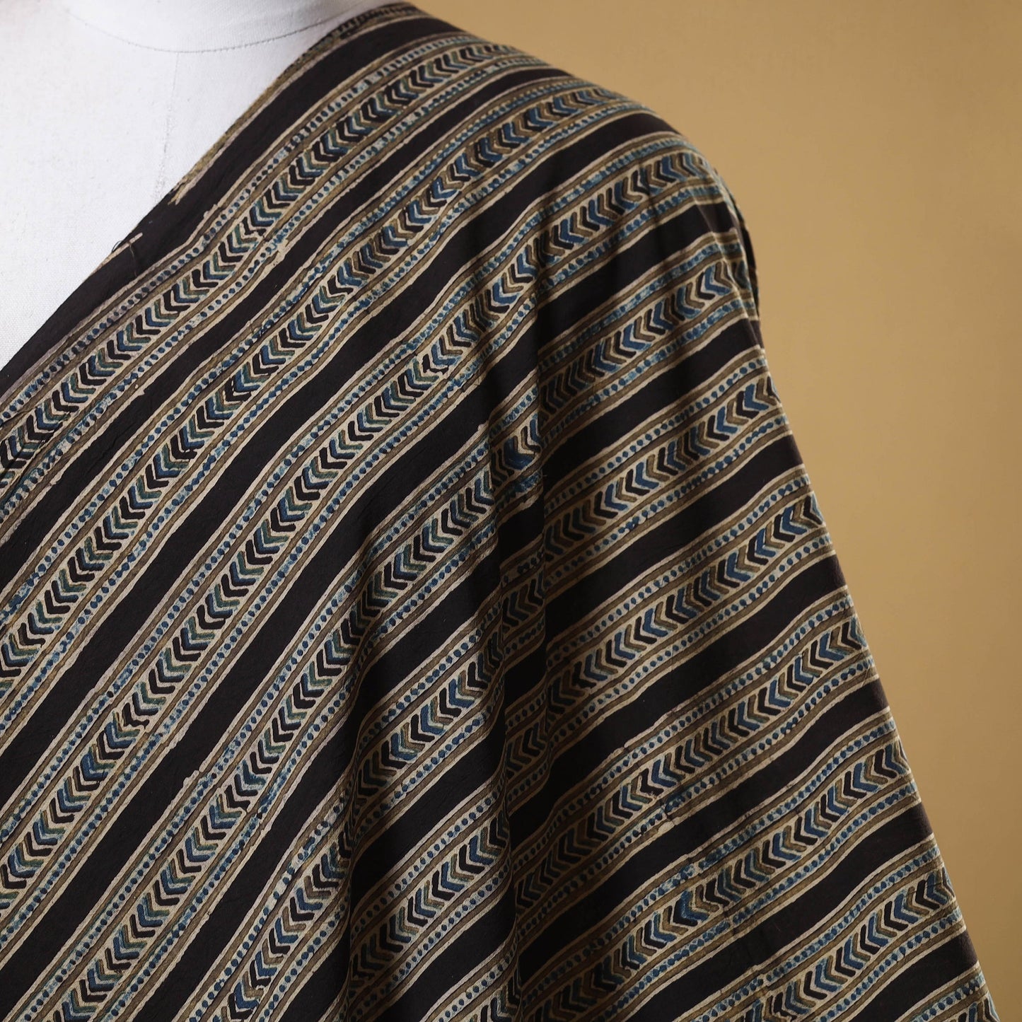 Black - natural dyed cotton fabric 35 - handcrafted