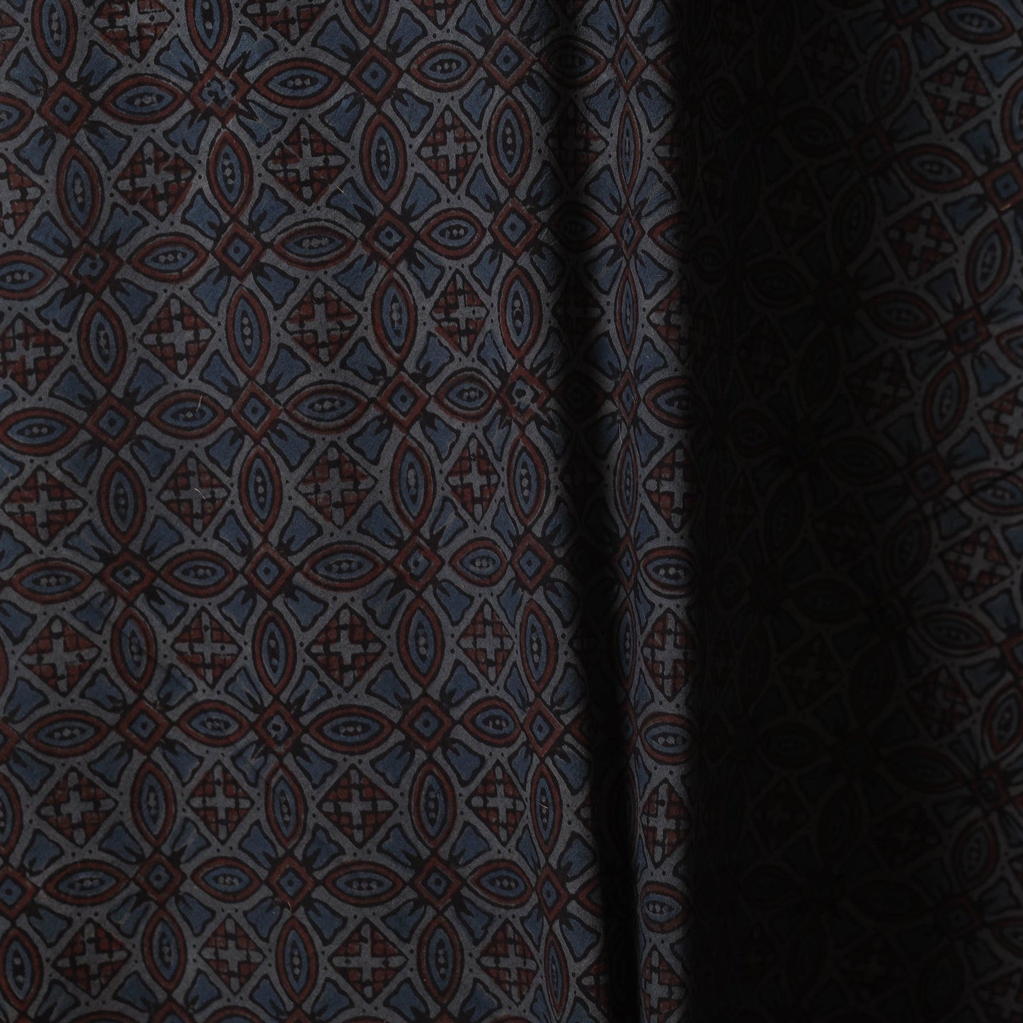Black - natural dyed cotton fabric 73 - handcrafted