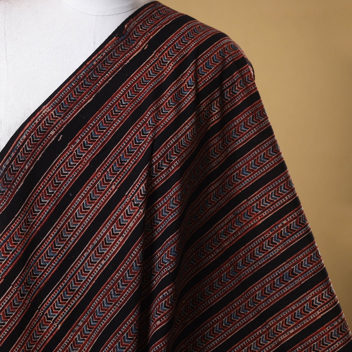 Black - natural dyed cotton fabric 77 - handcrafted