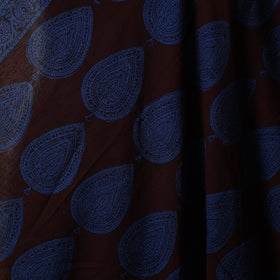 Black - natural dyed cotton bagh fabric 11 - handcrafted