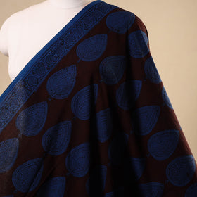 Black - natural dyed cotton bagh fabric 11 - handcrafted