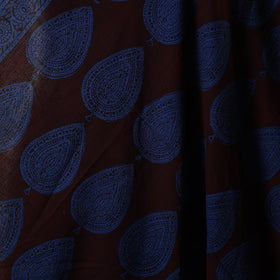 Black - natural dyed cotton bagh fabric 11 - handcrafted