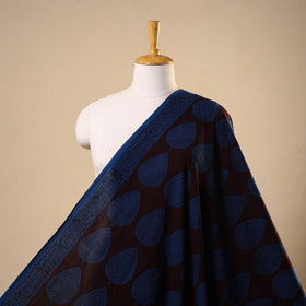 Black - natural dyed cotton bagh fabric 11 - handcrafted