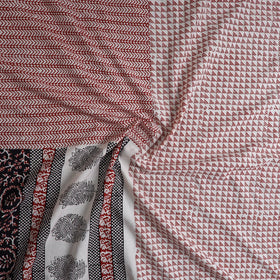  Black Natural Dyed Cotton Bagh Print Kurta Material