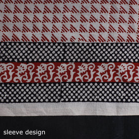  Black Natural Dyed Cotton Bagh Print Kurta Material