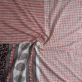  Black Natural Dyed Cotton Bagh Print Kurta Material