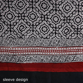  Black Natural Dyed Cotton Bagh Print Kurta Material