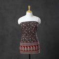  Black Natural Dyed Cotton Bagh Print Kurta Material