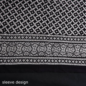  Black Natural Dyed Cotton Bagh Print Kurta Material