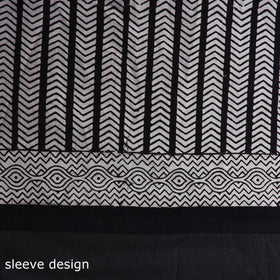  Black Natural Dyed Cotton Bagh Print Kurta Material