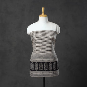  Black Natural Dyed Cotton Bagh Print Kurta Material