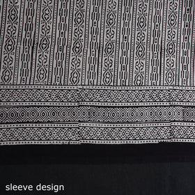  Black Natural Dyed Cotton Bagh Print Kurta Material