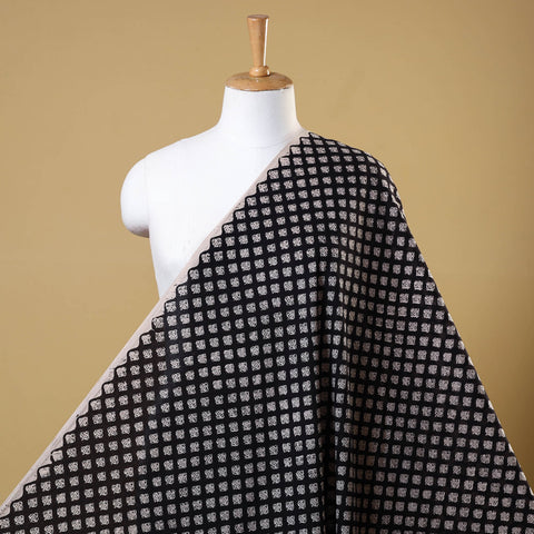 Black Natural Dyed Cotton Bagru Block Print Fabric