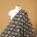 Black Natural Dyed Cotton Bagru Block Print Fabric