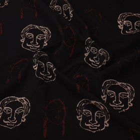  Black Natural Dyed Cotton Bindaas Block Print Fabric