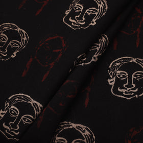  Black Natural Dyed Cotton Bindaas Block Print Fabric
