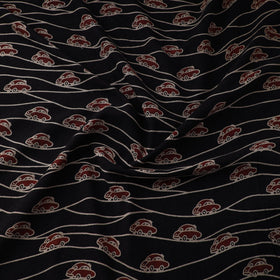 Black - natural dyed cotton bindaas fabric - country roads