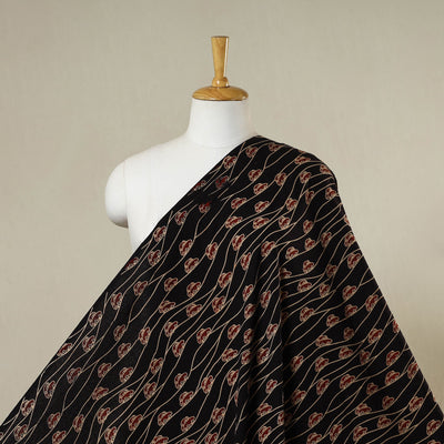 Black - natural dyed cotton bindaas fabric - country roads