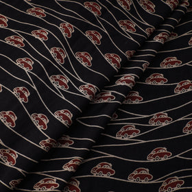 Black - natural dyed cotton bindaas fabric - country roads