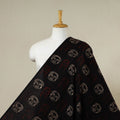 Black - natural dyed cotton bindaas fabric - face script-