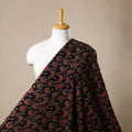  Black Natural Dyed Cotton Bindaas Block Print Fabric