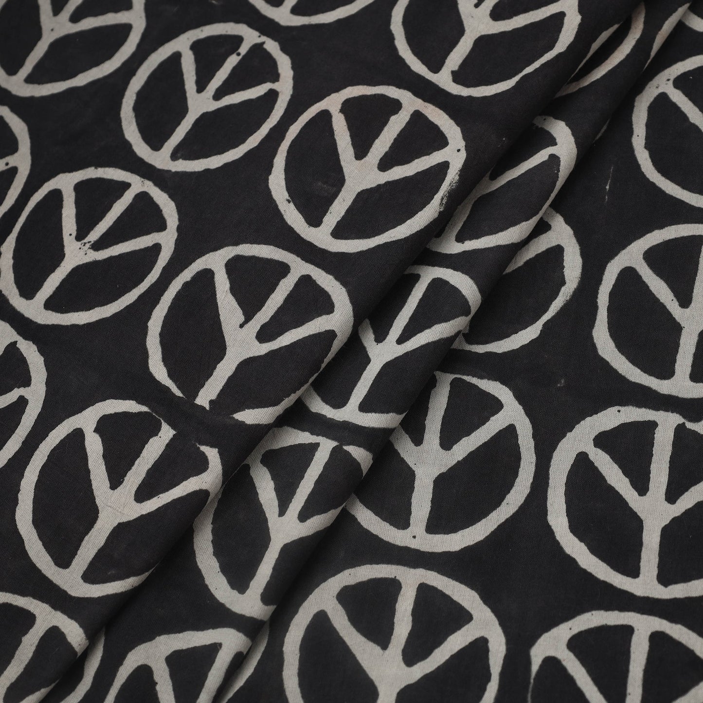  Black Natural Dyed Cotton Bindaas Block Print Fabric