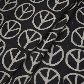  Black Natural Dyed Cotton Bindaas Block Print Fabric