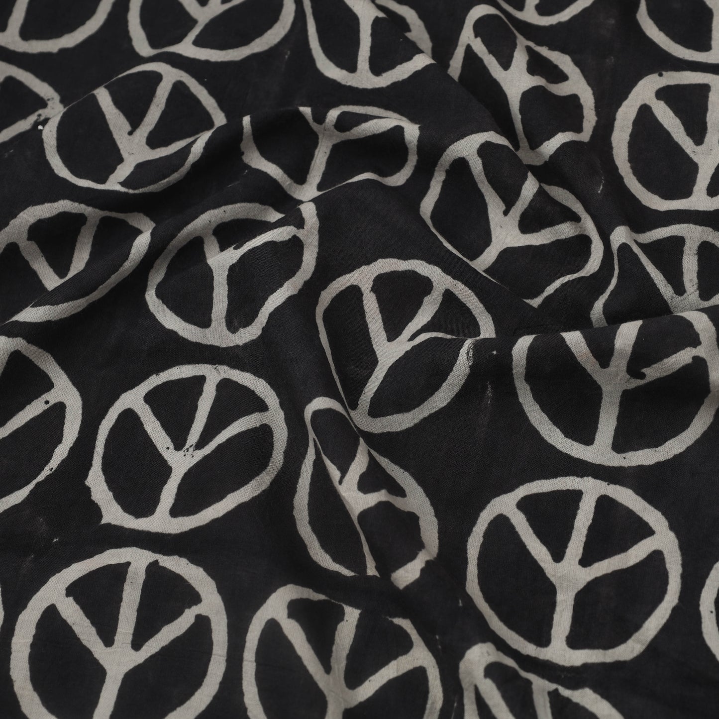  Black Natural Dyed Cotton Bindaas Block Print Fabric