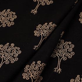 Black Natural Dyed Cotton Bindaas Block Print Fabric