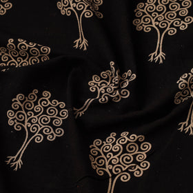 Black Natural Dyed Cotton Bindaas Block Print Fabric
