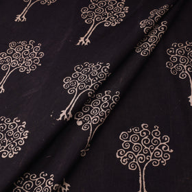 Black Natural Dyed Cotton Bindaas Block Print Fabric