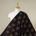 Black - natural dyed cotton bindaas fabric - spring tree