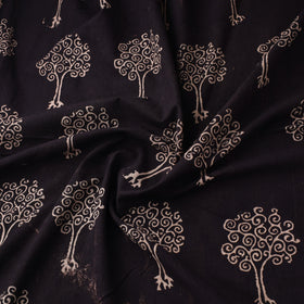 Black Natural Dyed Cotton Bindaas Block Print Fabric