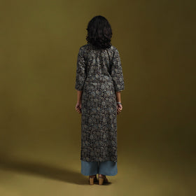 Natural dyed cotton straight kurta for women 04