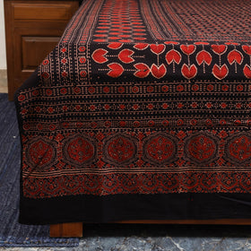 Black - natural dyed cotton double bed sheet set 02