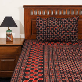 Black - natural dyed cotton double bed sheet set 02