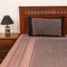 Black - natural dyed cotton double bed sheet set 04