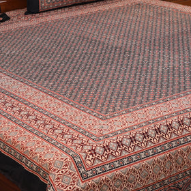 Black - natural dyed cotton double bed sheet set 04