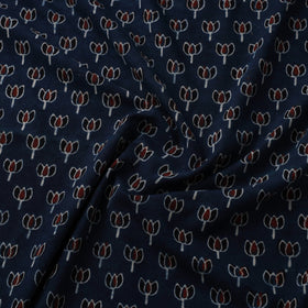 Black Natural Dyed Block Print Cotton Ajrakh Fabric