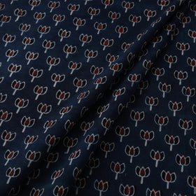 Black Natural Dyed Block Print Cotton Ajrakh Fabric