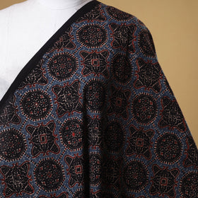 Black - natural dyed cotton fabric 05 - handcrafted