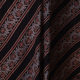 Black - natural dyed cotton fabric 05 - handcrafted