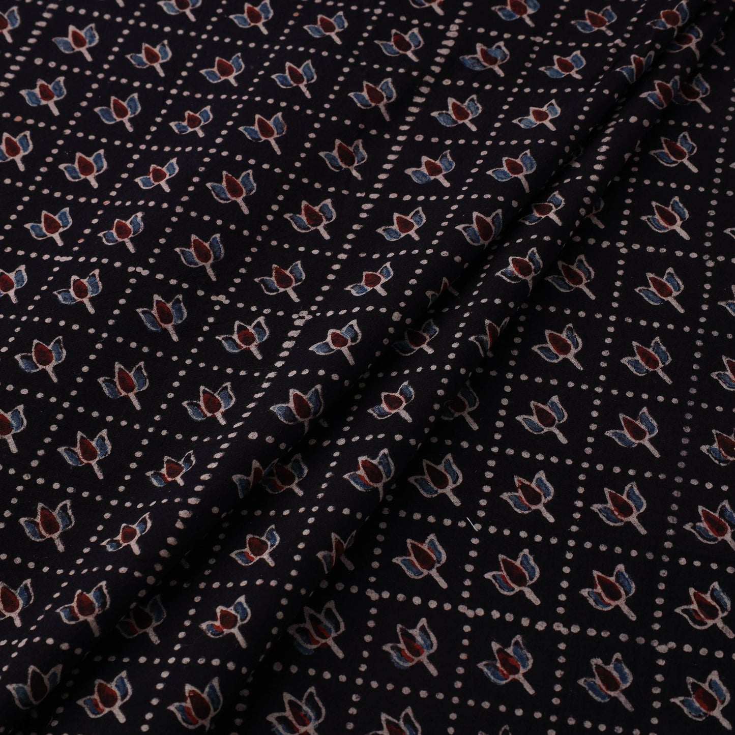 Black - natural dyed cotton fabric 09 - handcrafted