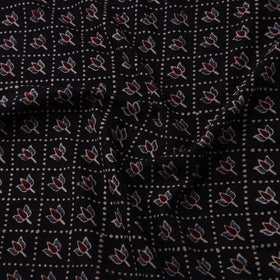 Black - natural dyed cotton fabric 09 - handcrafted