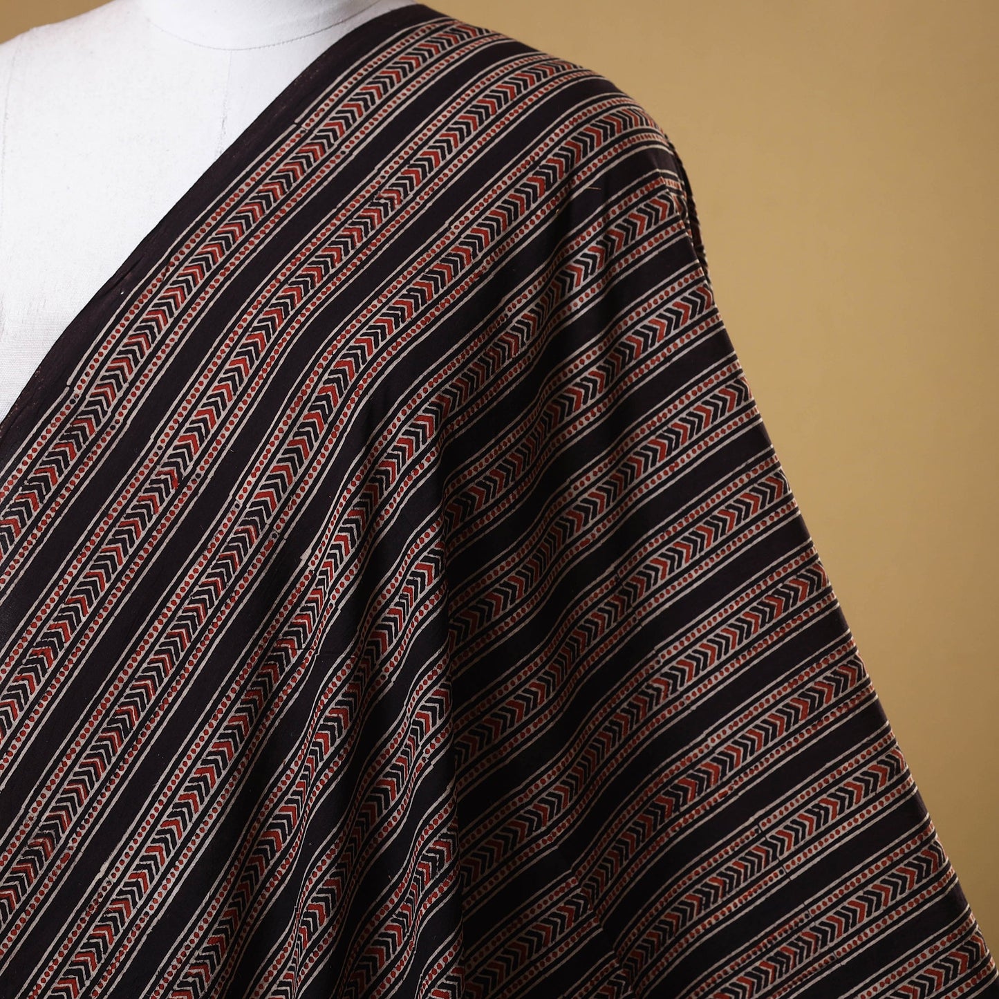 Black - natural dyed cotton fabric 10 - handcrafted