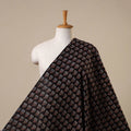 Black Natural Dyed Block Print Cotton Ajrakh Fabric