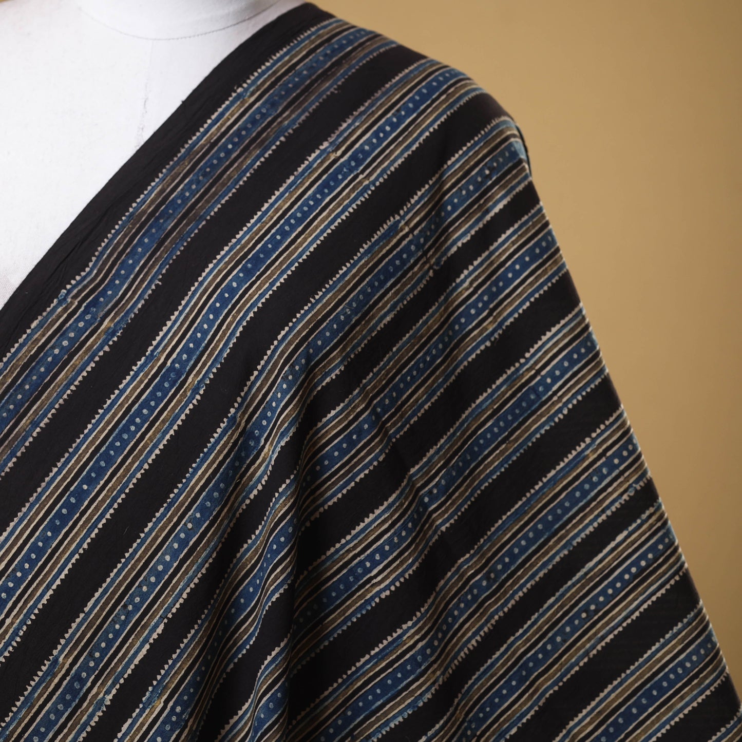 Black - natural dyed cotton fabric 18 - handcrafted