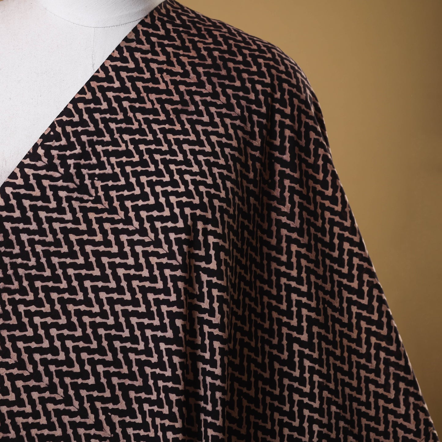 Black - natural dyed cotton fabric 20 - handcrafted